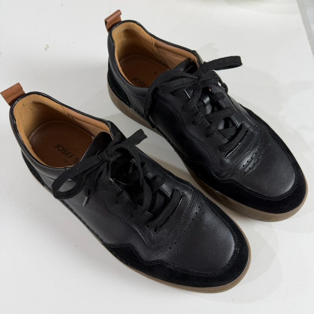 Josef Seibel Cleve Men's Black Leather Lace-Up Sneakers US 9 D EU 42